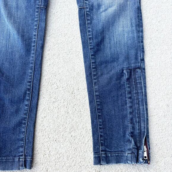 Zadig & Voltaire Evron Brut Rivet Blue Dark Wash Jeans Womens 26 Ankle Zip - Picture 7 of 15